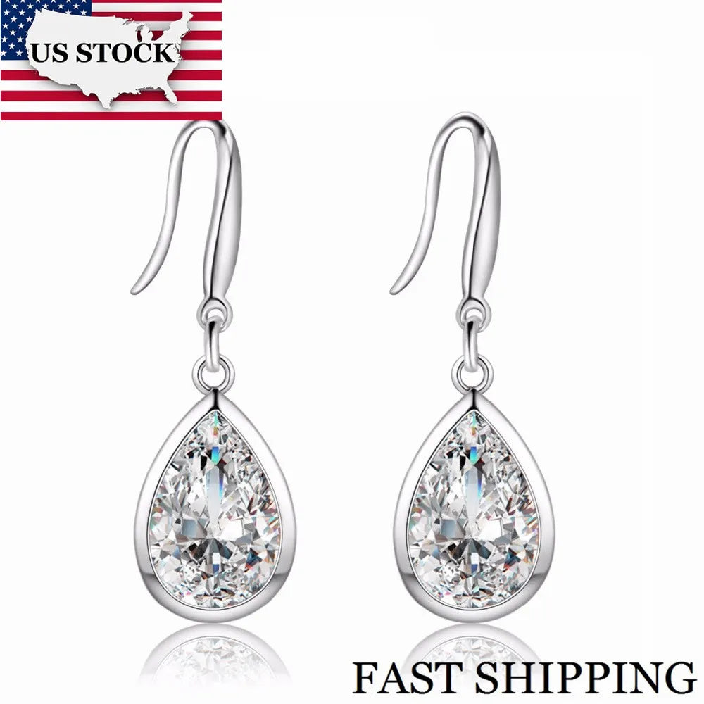Crystal Water Drop Earrings  Rhinestone Hanging Earings
