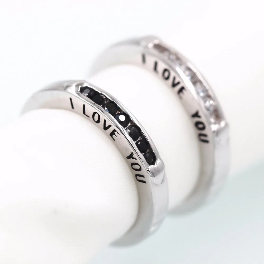 Couple Rings Silver Color Paired Ring