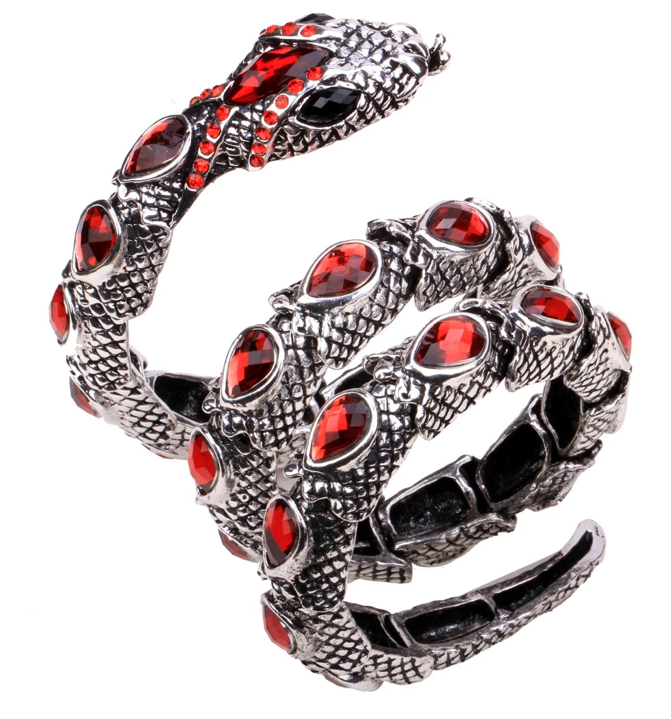 Stretch Snake Bracelet Armlet Upper Arm Cuff  Women  Crystal Bangle Jewelry Gold Silver Color