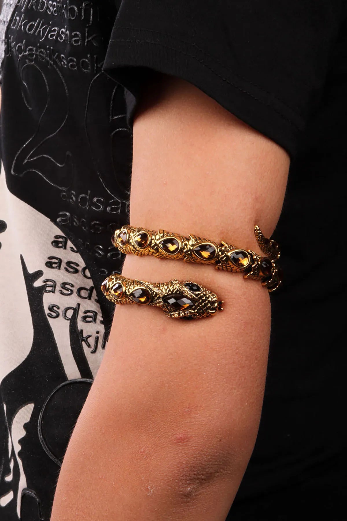 Stretch Snake Bracelet Armlet Upper Arm Cuff  Women  Crystal Bangle Jewelry Gold Silver Color