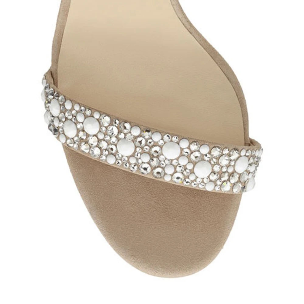 Sandals Stiletto  High Heels Sandals Rhinestone Feather