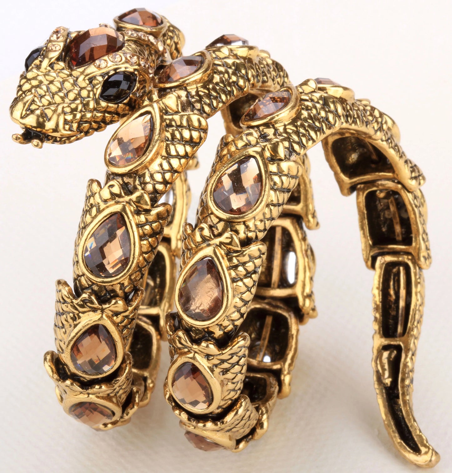 Stretch Snake Bracelet Armlet Upper Arm Cuff  Women  Crystal Bangle Jewelry Gold Silver Color