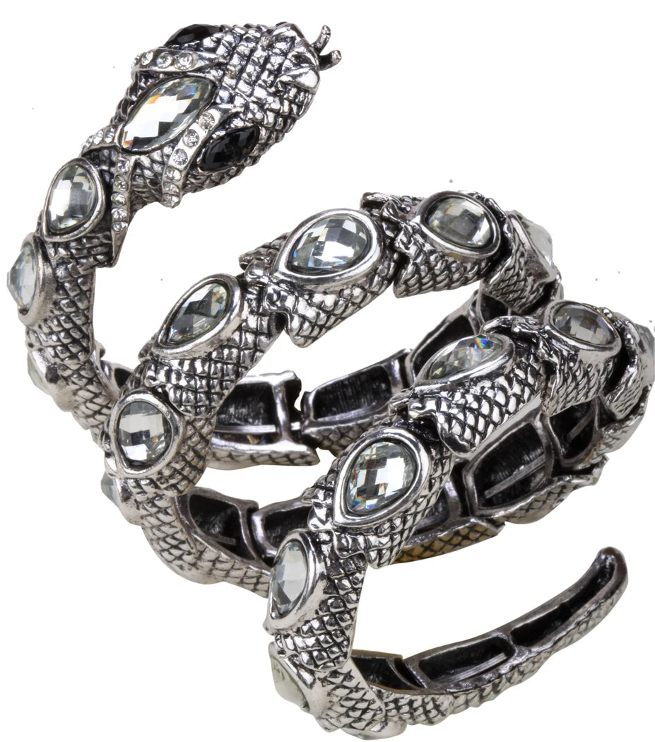 Stretch Snake Bracelet Armlet Upper Arm Cuff  Women  Crystal Bangle Jewelry Gold Silver Color