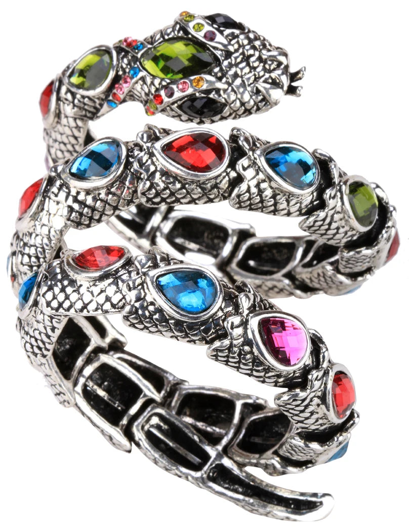 Stretch Snake Bracelet Armlet Upper Arm Cuff  Women  Crystal Bangle Jewelry Gold Silver Color
