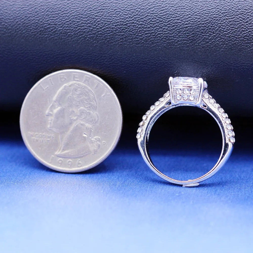 Fashion Jewelry White Cubic Zirconia Silver