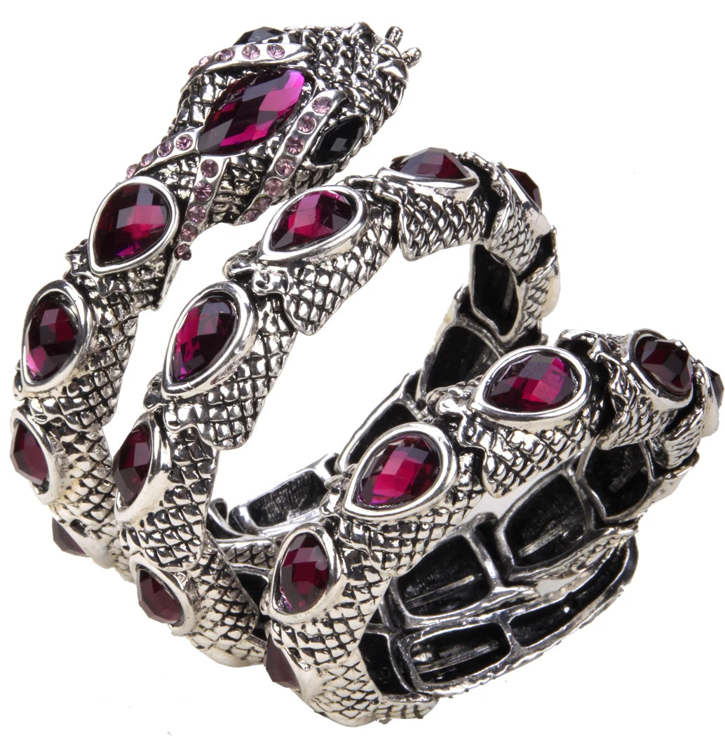 Stretch Snake Bracelet Armlet Upper Arm Cuff  Women  Crystal Bangle Jewelry Gold Silver Color