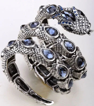 Stretch Snake Bracelet Armlet Upper Arm Cuff  Women  Crystal Bangle Jewelry Gold Silver Color