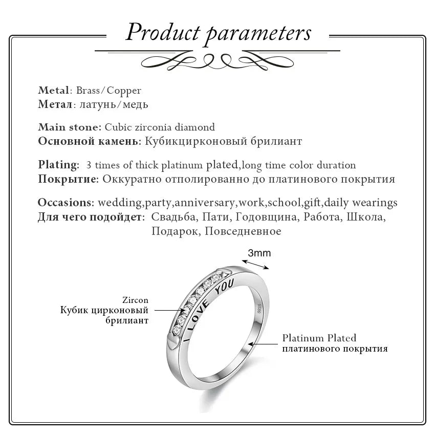Couple Rings Silver Color Paired Ring