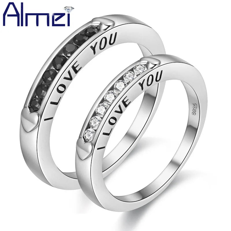 Couple Rings Silver Color Paired Ring