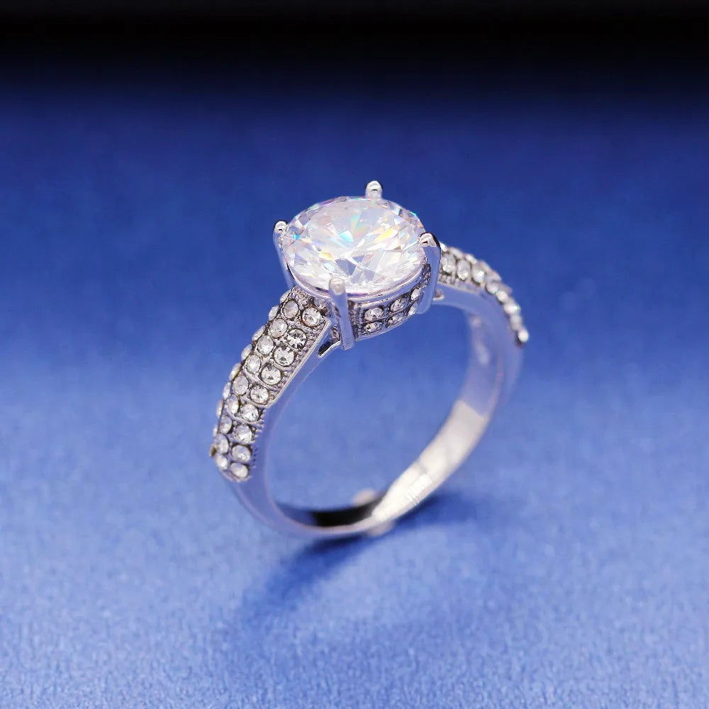 Fashion Jewelry White Cubic Zirconia Silver