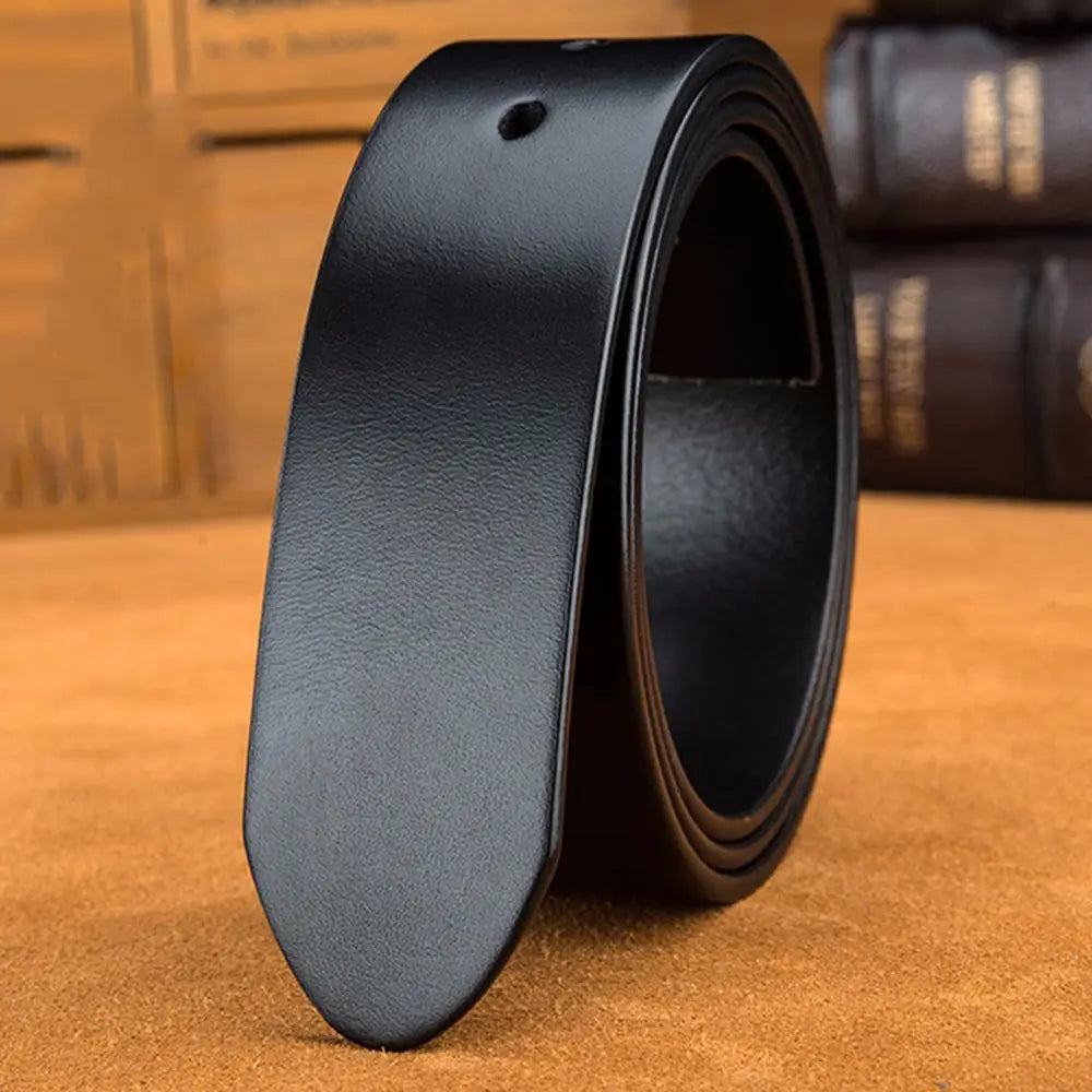 Cowhide Leather for Pin Smooth Belts Vintage 38mm Width Without Buckle