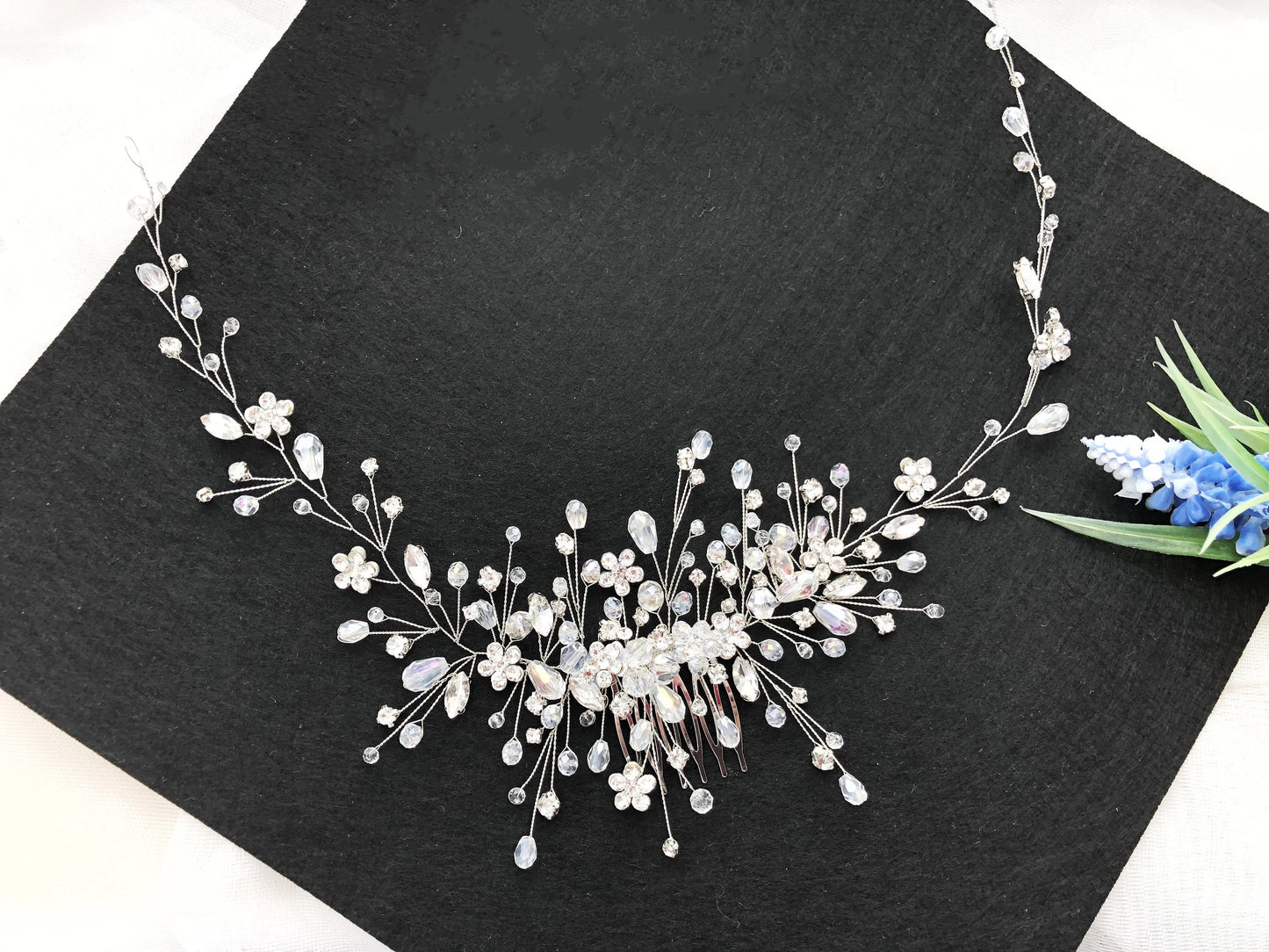 Vintage Rose Gold Silver Gold Black Hair Accessories Headwear Shiny Crystal Hair Comb Elegant