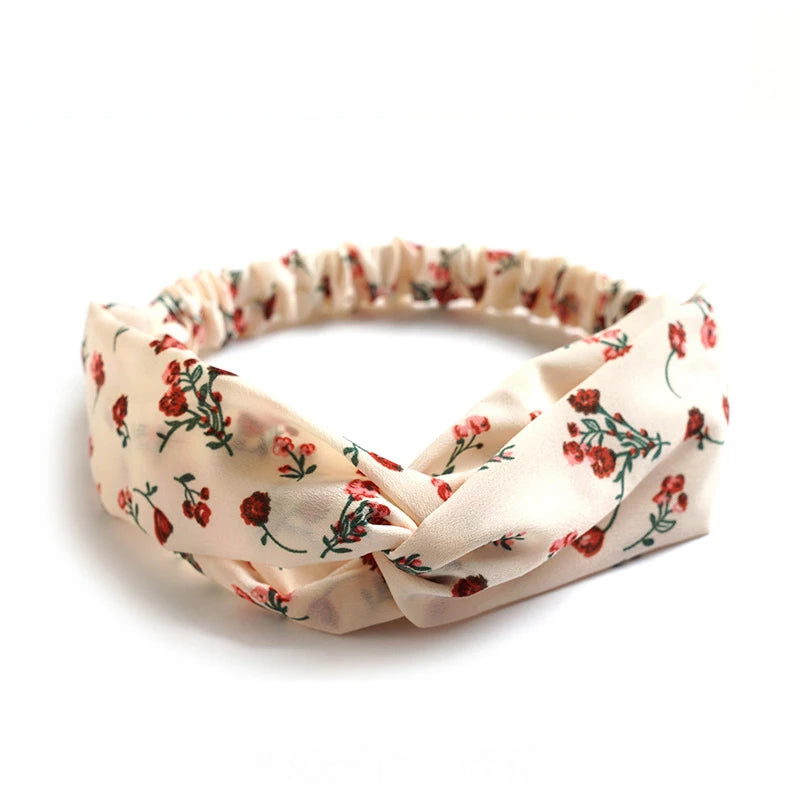 Fashion Women Summer Bohemian Hair Bands Print Headbands Vintage Cross Turban Bandage Bandanas Hair Bands Hair Accessories