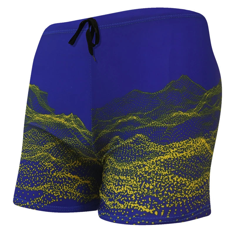 Multi Prints Men Elastic Swimming Trunk Swimwear Beach Swim Sport Short Briefs Surfing Summer Swimsuit Boxer Shorts Bathing Suit