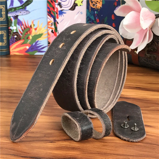 Retro Leather Belts Without Buckles 38MM Belt