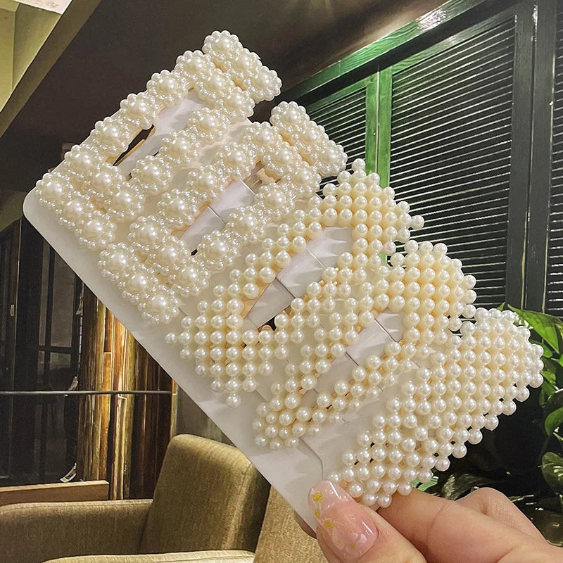 Simulated Pearl Hair Clips For Women Hairpins Geometric Hair Barrettes Fashion Hairgrip Hair Accessories