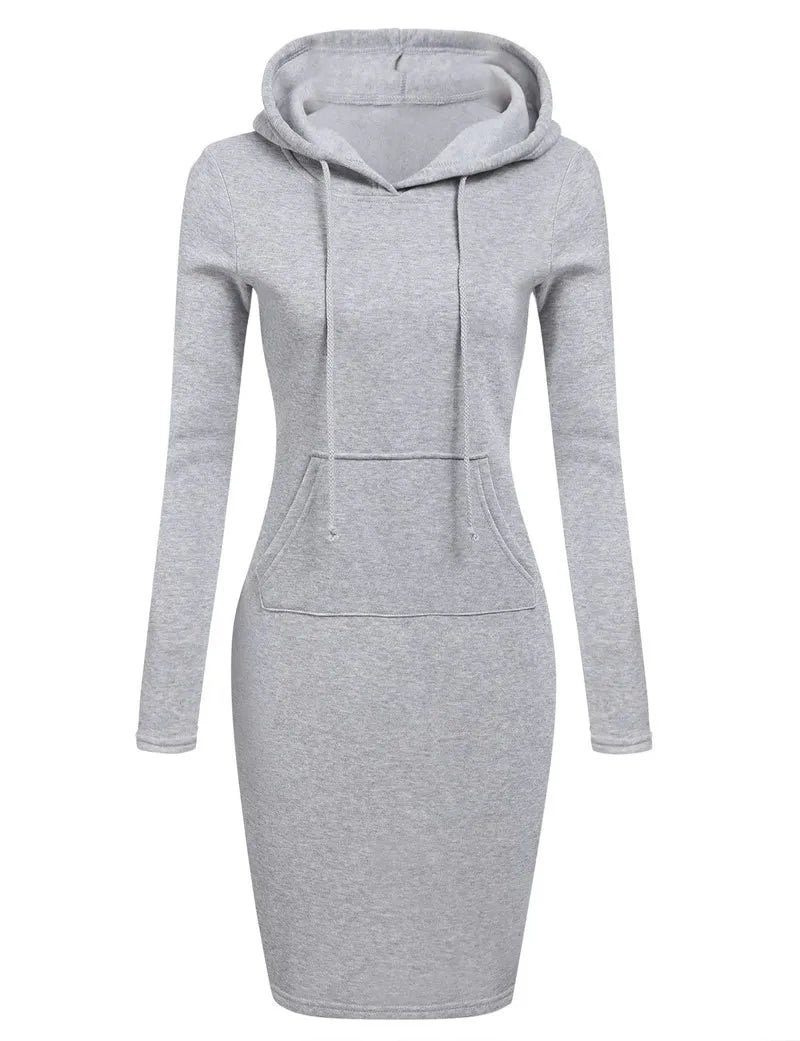 Ladies Dress Autumn Women's Hooded Dresses Hoodies Women's Sweatshirts Women's Hoodies Dress Tops