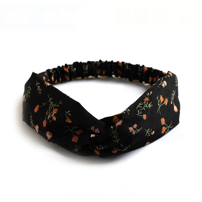 Fashion Women Summer Bohemian Hair Bands Print Headbands Vintage Cross Turban Bandage Bandanas Hair Bands Hair Accessories