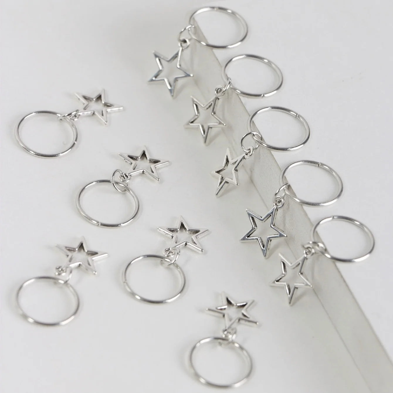 10pcs/set Star shape Metal Hair Ring, Dreadlocks Beads Hair Braid Pendant Hair Accessories Metal Cuffs Decoration/Accessories