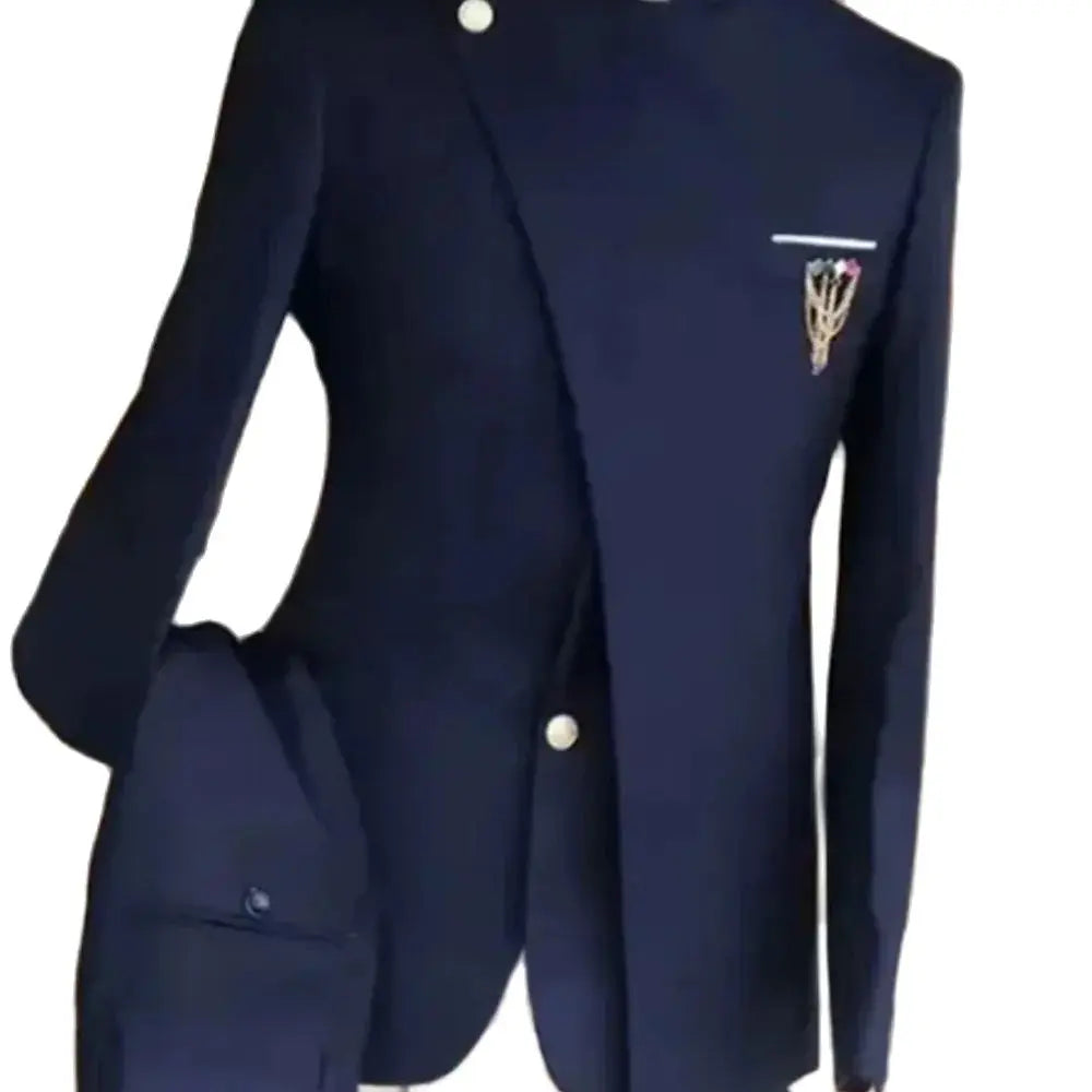 Men's Suits Single Breasted Stand Lapel Blazer  Formal Occasion Party 2 Piece Jacket Pants