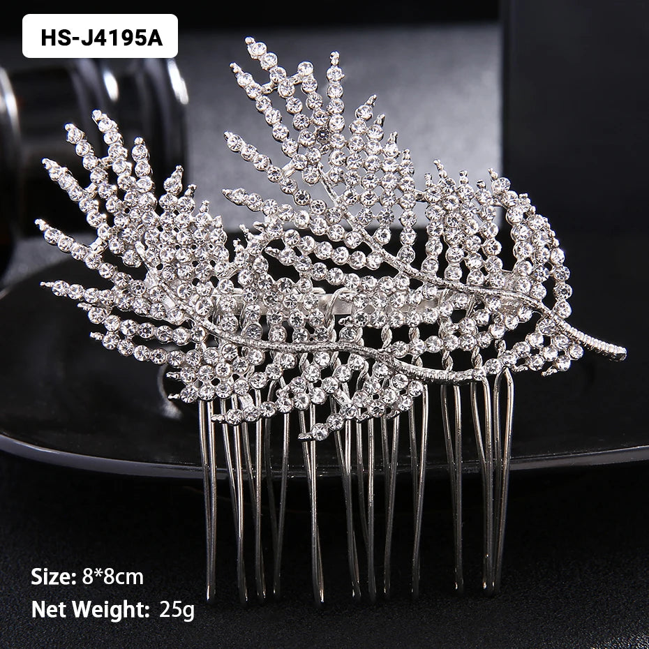 Silver Color Wedding Hair Combs Hairpins Crystal Rhinestone Bride Hair Accessories Women Bridal Hair Jewelry