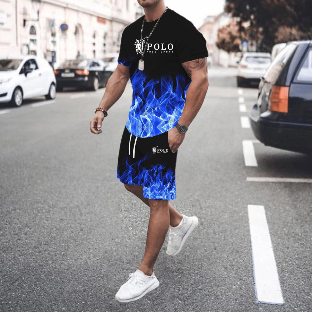 Summer Men's Casual Suit Street Fashion Loose and Comfortable T-Shirt Outdoor Sports Running Shorts Novel