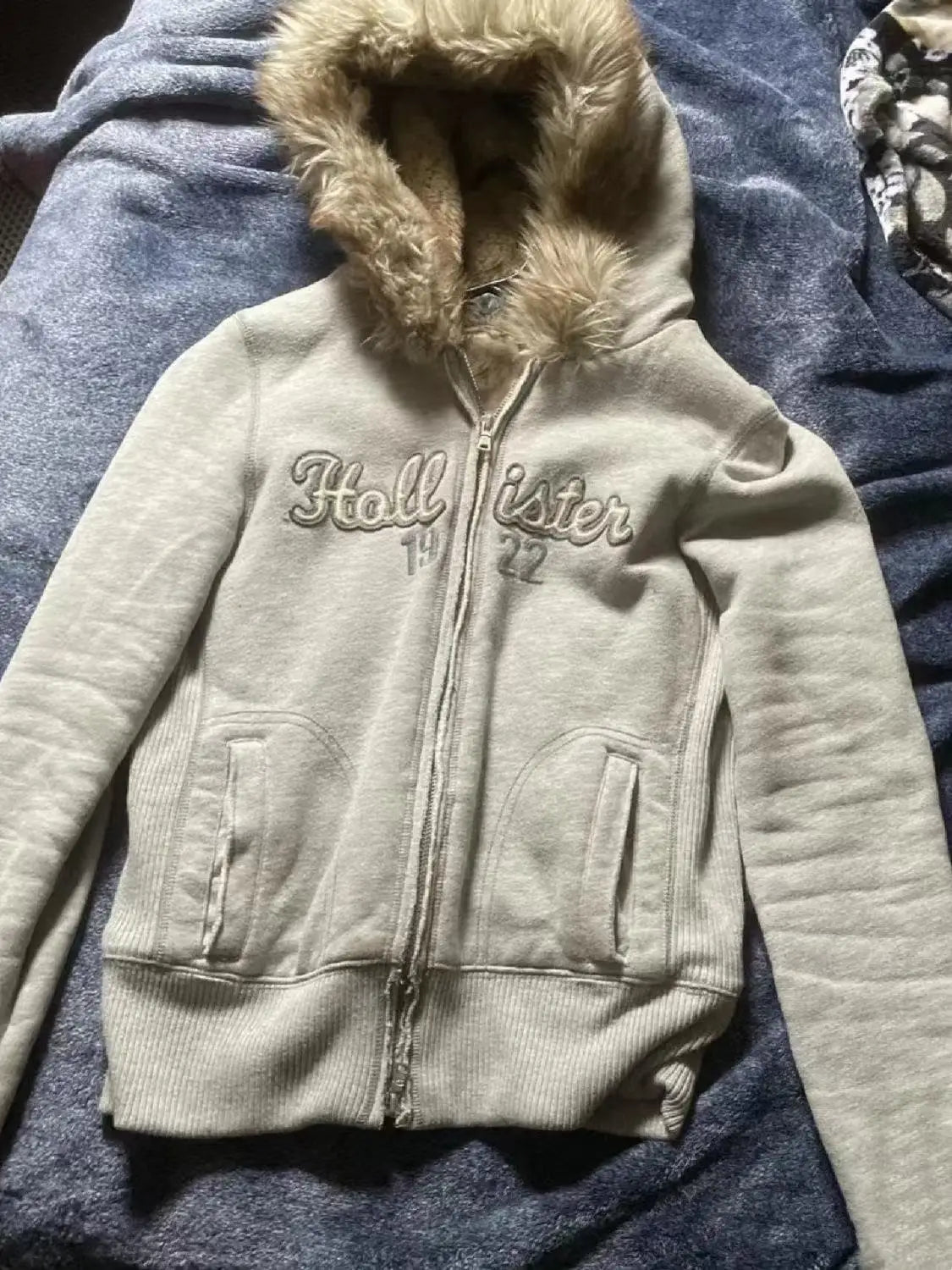 Faux Fur Collar Hoodies  Zip Up Hoodies Streetwear Jackets