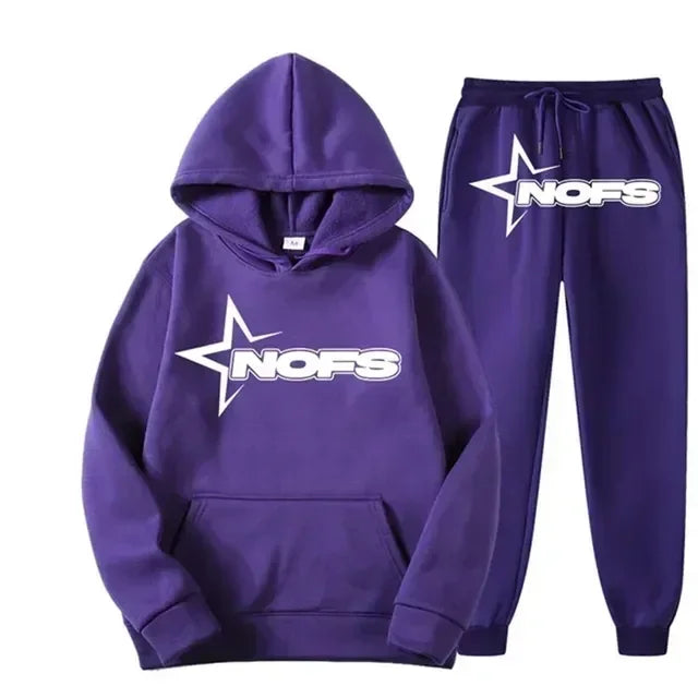 men and women of the same fashion trend hoodie casual two-piece suit jacket pants fashion brand printing logo size S-3XL