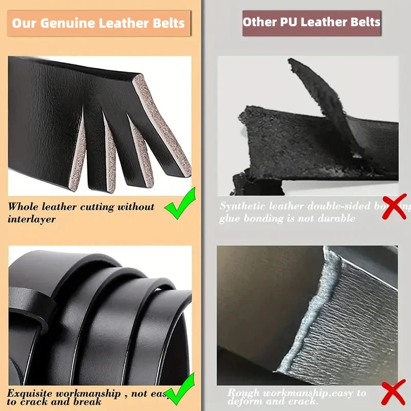 Wide Belt Style Genuine Leather Belt