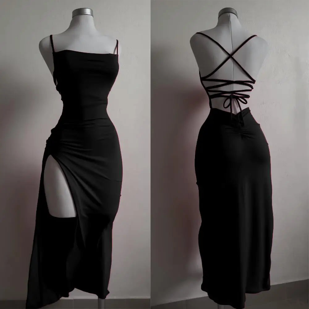 explosive dress summer high sensibility halter strap hip dress