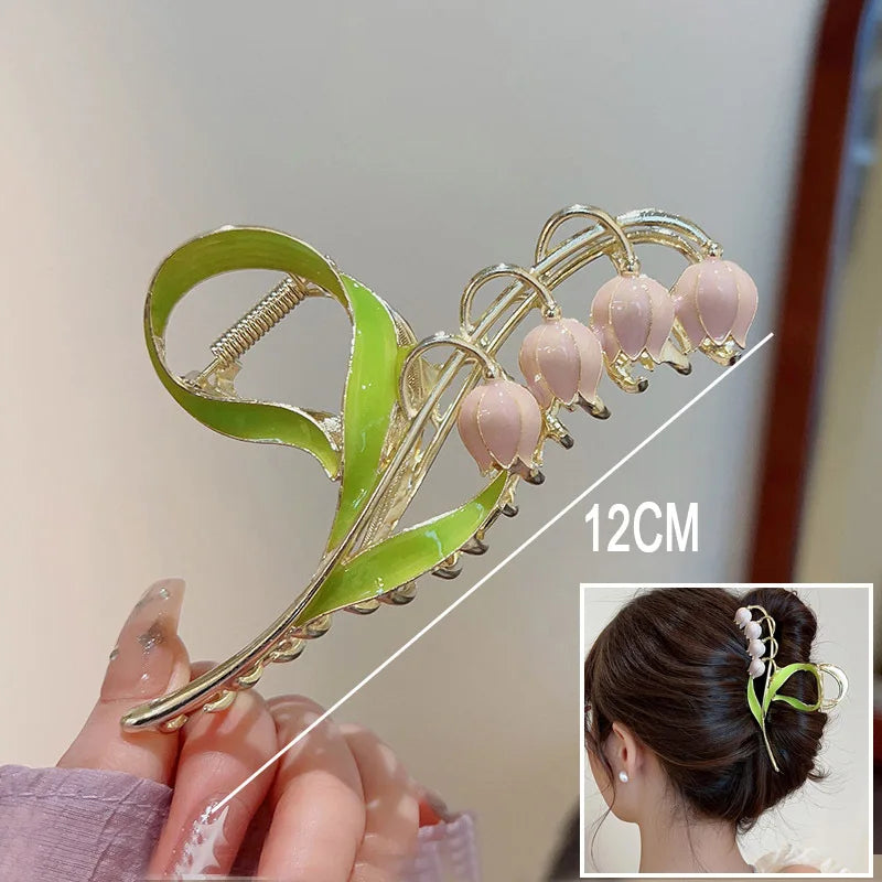 Flower Hair Claw Clip Ponytail Grab Hair Clips Shark Clip Woman Hairpins For Girl Hair Accessories Headdress