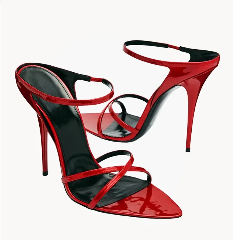 High Heels Women's Stiletto Heel Pointed Strap Rear Empty Sandals Sexy Open Toe Sandals