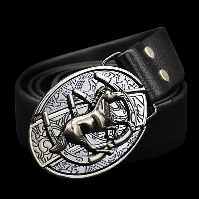Adult Carved Invisible Knife Buckle Waist Belt Adjustable Personality Genuine Waist Belt