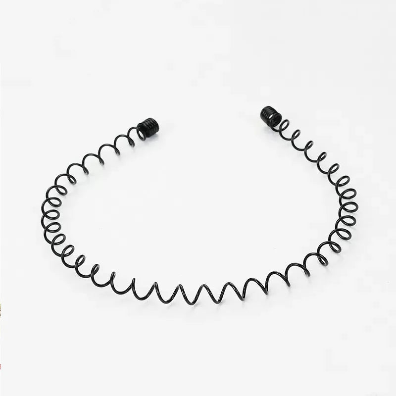 Unisex Black Elastic Non Slip Simple Metal Headbands For Women Wavy Hairband Spring Hair Hoop Fashion Hair Accessories