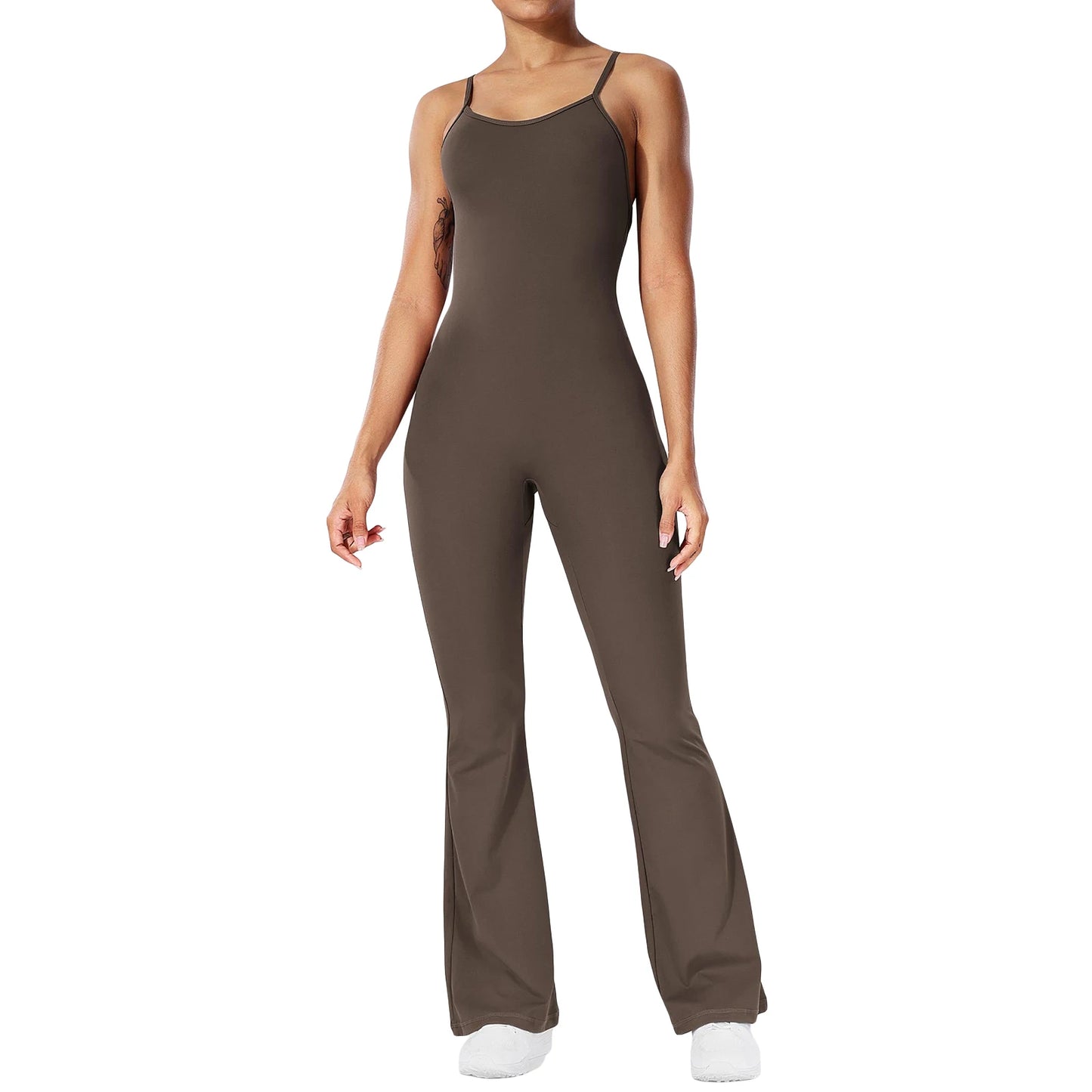 Elegant V-Neck Sleeveless Jumpsuits Women High Waist Wide Leg Pants  Backless Cross Strap