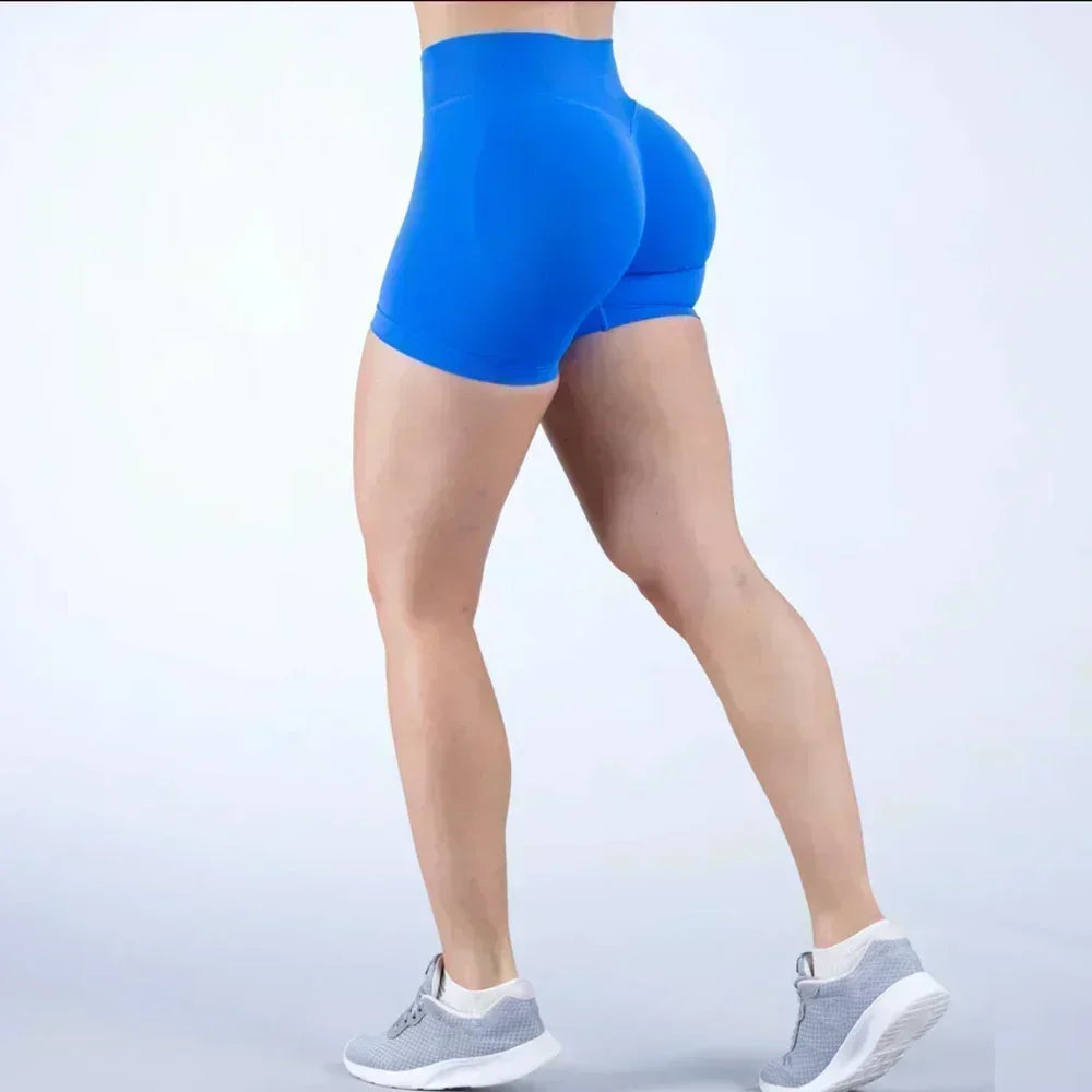Impact Shorts 4.5 With Logo Low Ribbed Band Yoga Shorts Seamless  Workout Gym Shorts Running Shorts