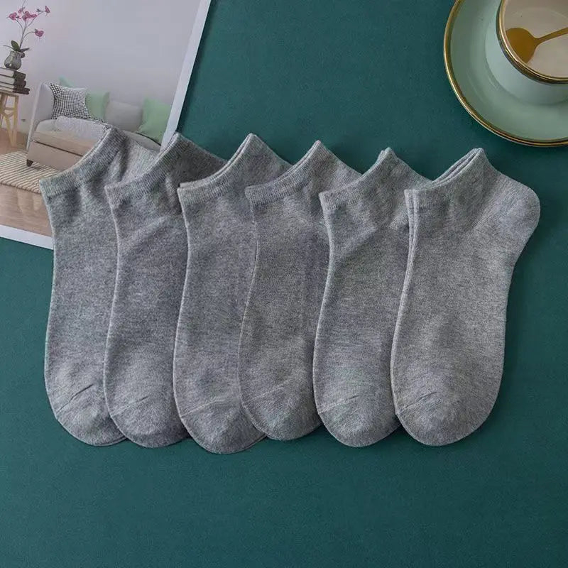10 pairs/Men's Socks Spring/Summer Thin, Breathable, Soft Polyester Cotton Socks Black Casual Business Ankle Socks Boat Socks