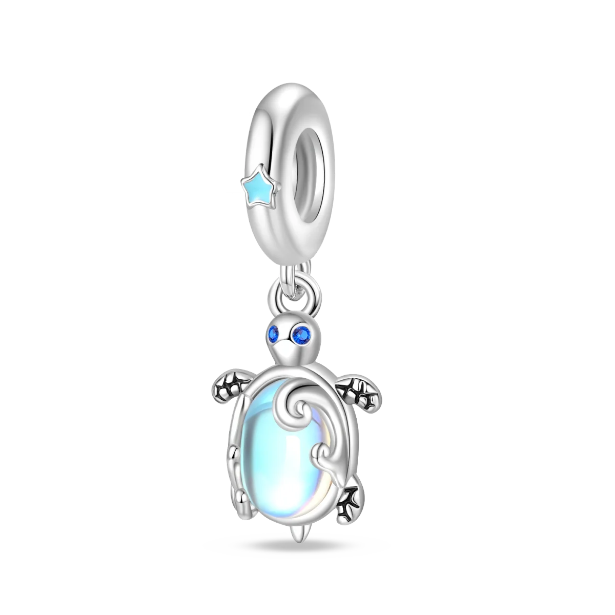 Luminous Ocean Series 925 Silver Turtle Charm Suitable for Pandora Bracelet