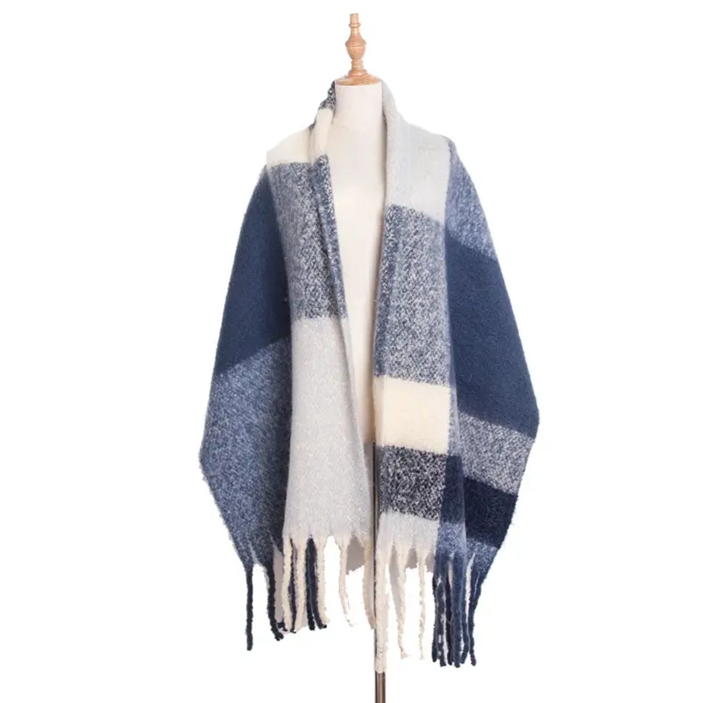 Classic Tassel Plaid Scarf | Warm Soft Blanket Shawl Scarf