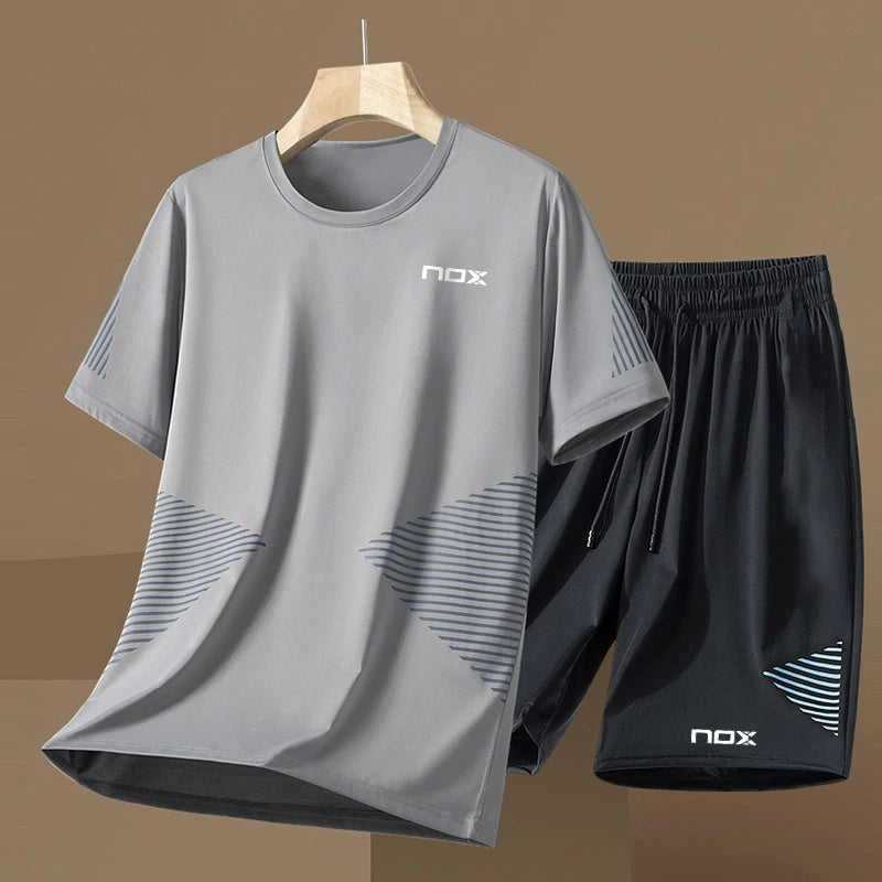 Boutique Sportswear Men's Tennis Sportswear Fitness Short-sleeved Summer Round Neck T-shirt Shorts Men's Suit
