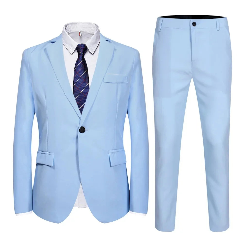 Fashionable Spring Autumn Western-style Suit For Men Casual  Popular Leisure  2-piece Set
