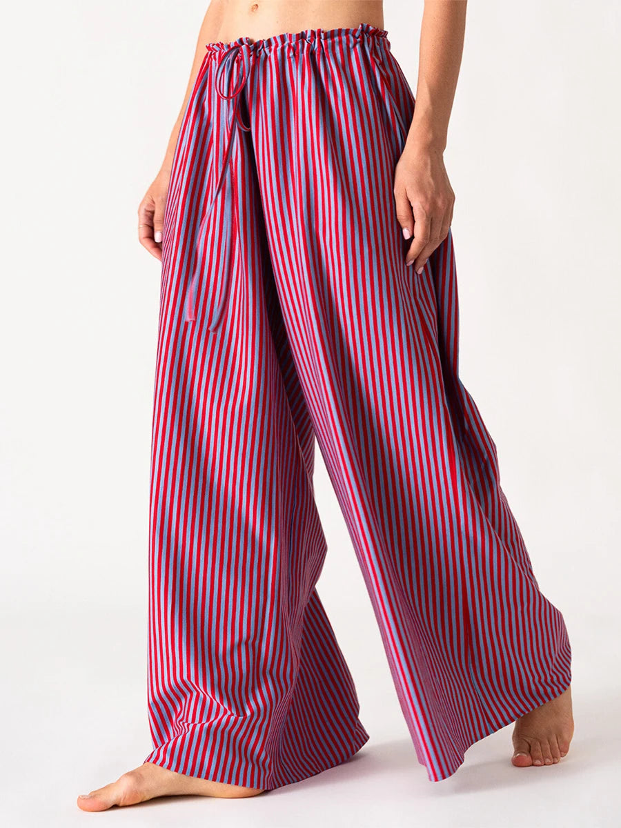 Women s Casual High Waist Wide Leg Palazzo Pants with Elastic Waistband and Pockets for Spring Summer Fashion