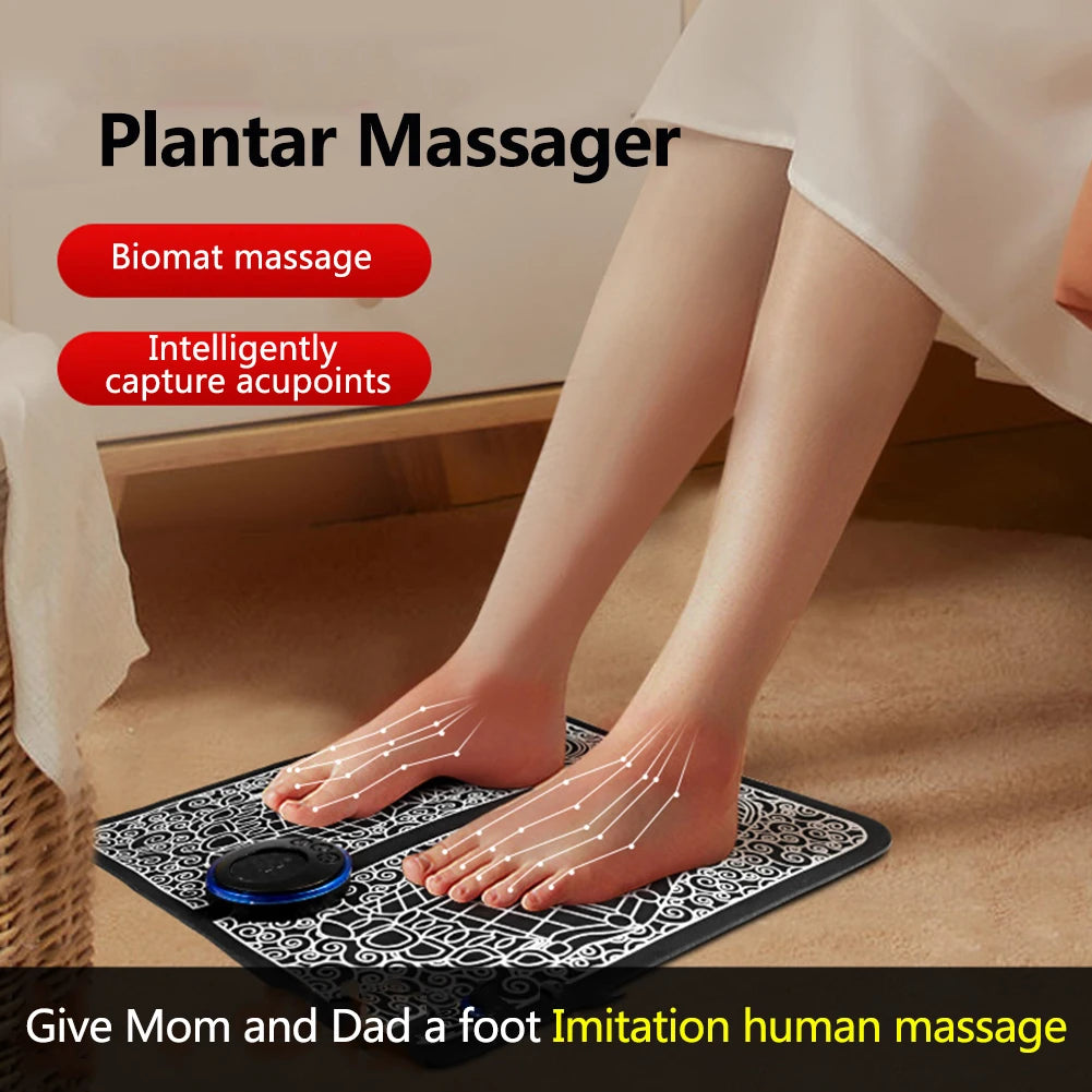 USB Electric Foot Massager Pad – Electro Stimulation, No Remote, US