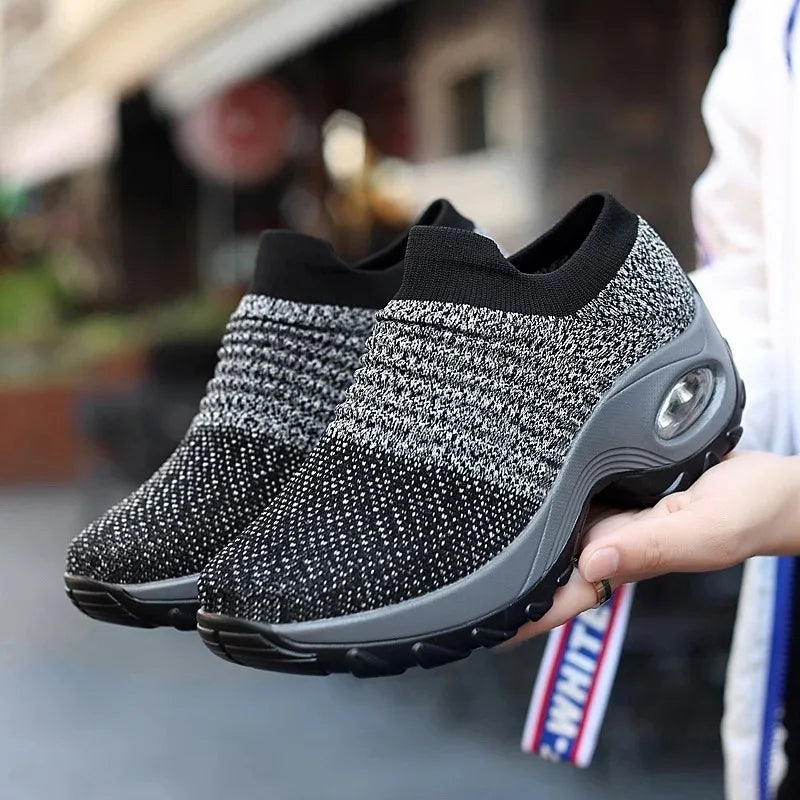 Running Training Sneakers Air Cushion Causal Sport Shoes Slip On Walking  Shoes