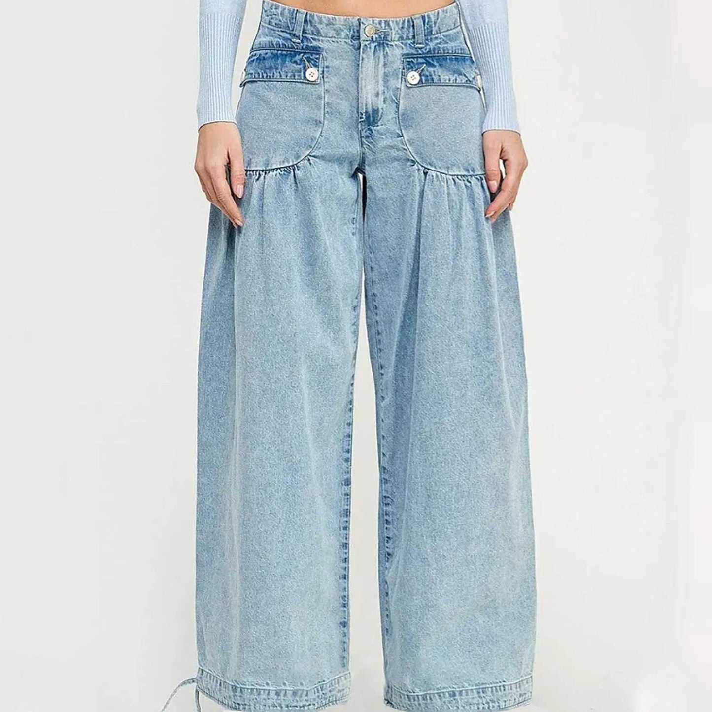 Low Waist Wide Legs Jeans Woman Streetwear American Vintage Denim Pants Female Casual Washed Straight