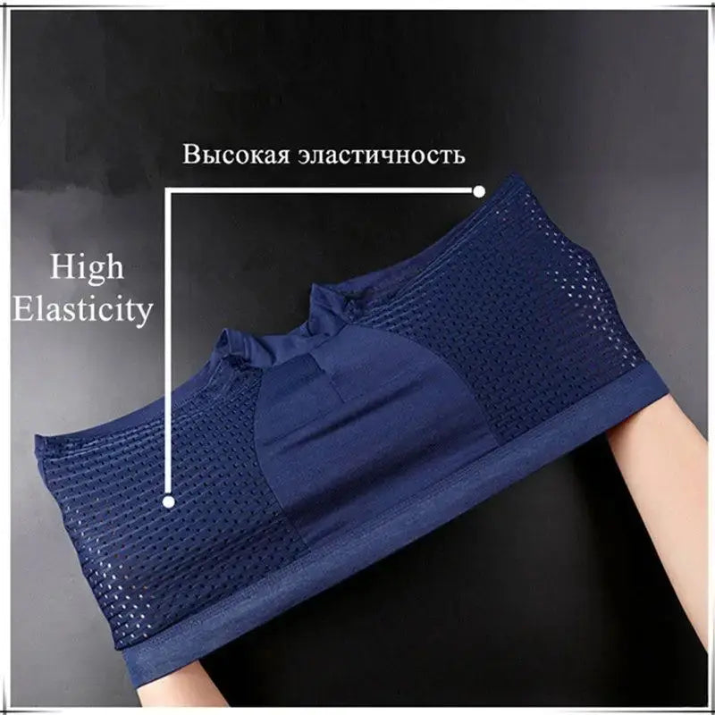 4 PCS/Lot Men's Ice Silk Underpants Breathable Summer Man Shorts Boxers Underwear Bamboo