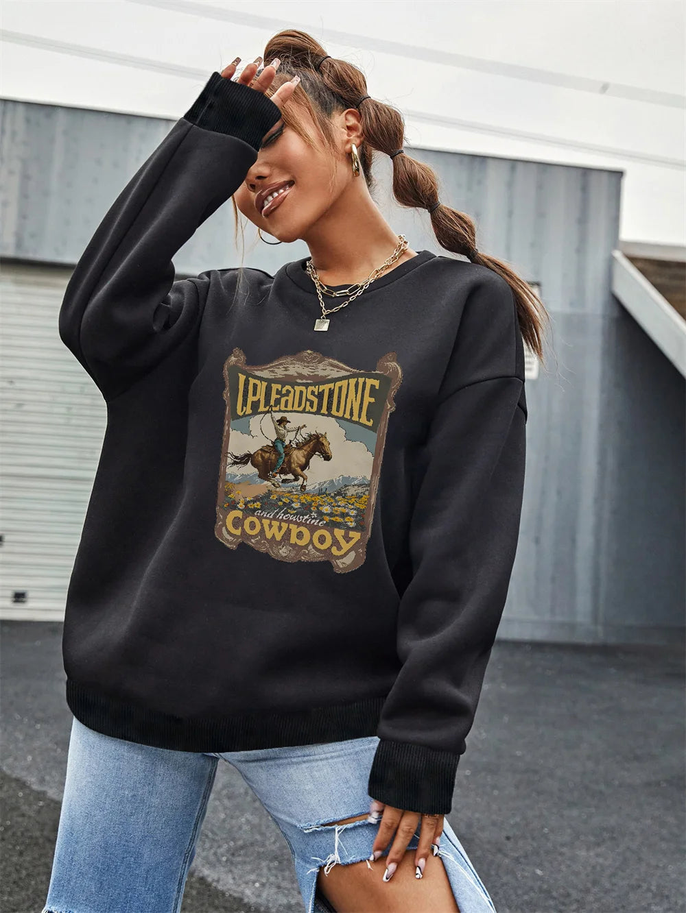 Long Sleeved Women Tops Fashion T-shirt Tee Casual Printing Pullover