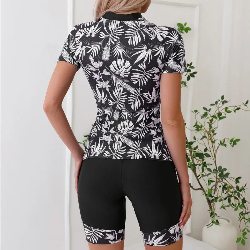 Print Separate Swimsuits Tankini Set Female Swimwear Sports Beach Wear Two-Piece Bathing Suits Pool Women Swimming Suit