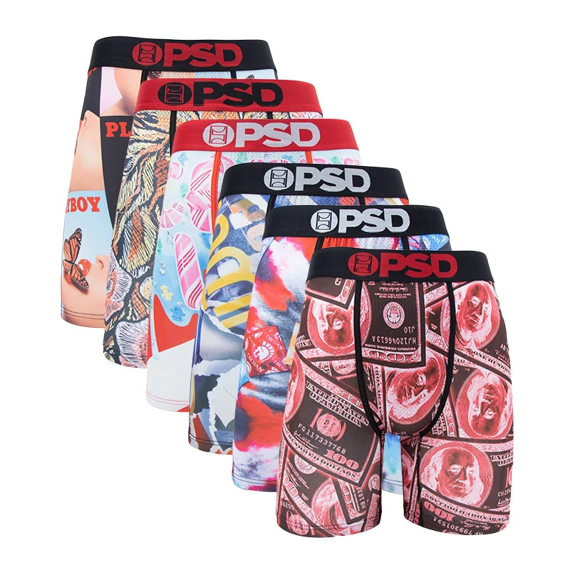 6Pcs Fashion Print Men Underwear Boxer Male Men Underpants Boxershorts Sexy