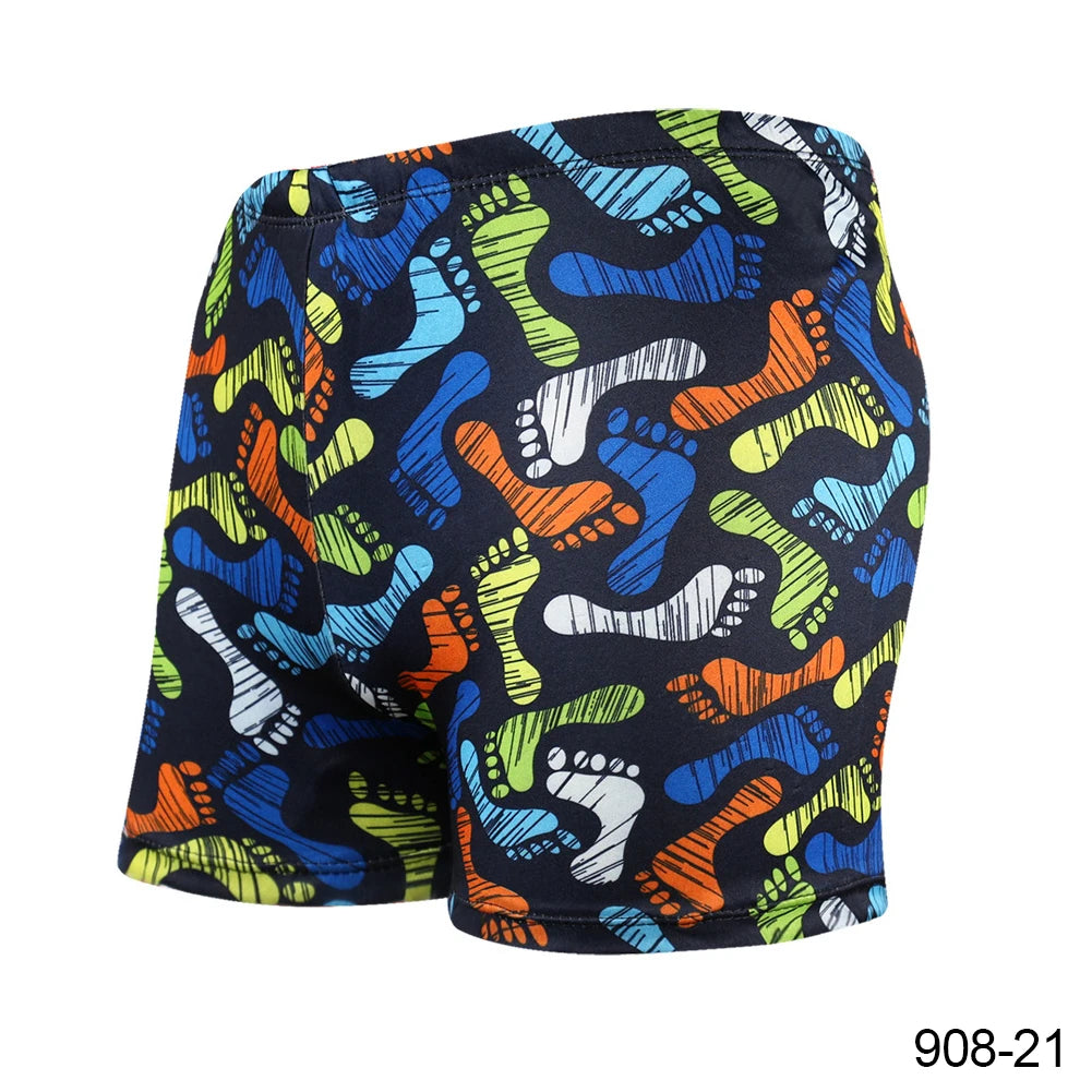 Adult Swimming Briefs Multicolor Printing Breathable Mens Swimming Trunks Avoid Embarrassed Beach Soak in A Hot Spring Drift